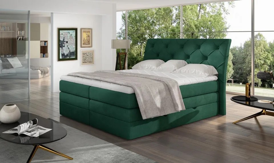 Pat tapitat boxspring, cu spatiu pentru depozitare, 160 x200, Mirabel 161, Eltap (Culoare: Bej / Dora 21)