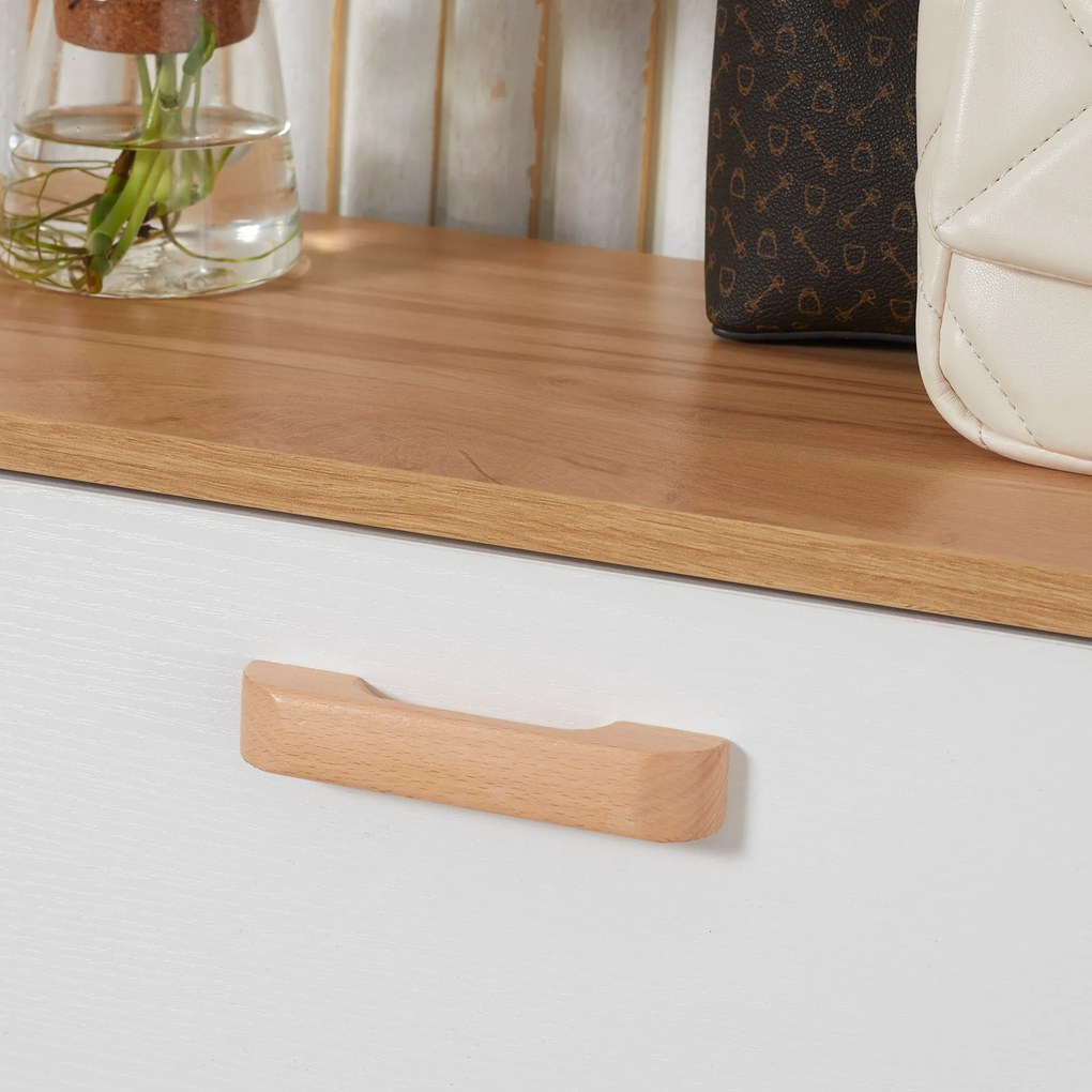 HOMCOM Mobilier pentru încălțăminte stil scandinav cu 3 uși abatante 70 x 23,5 x 122 cm alb | Aosom Romania