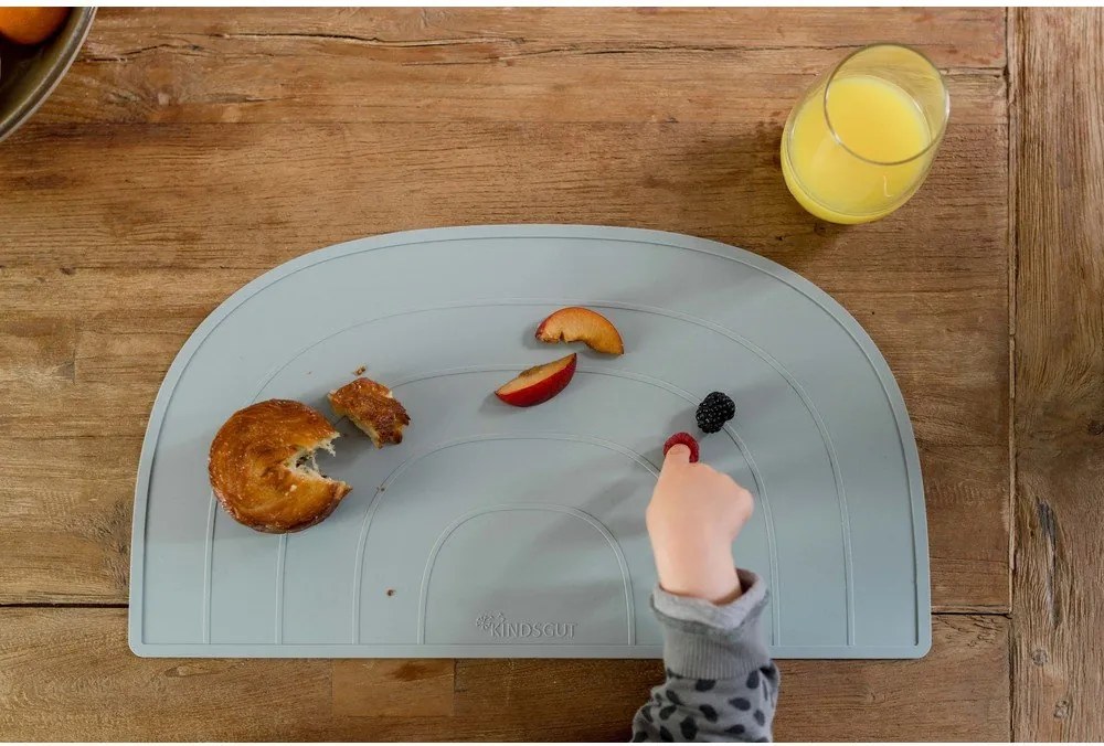 Suport din silicon pentru masă Kindsgut Rainbow, 48 x 25 cm, albastru