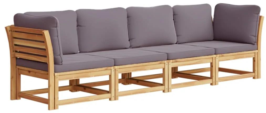 3214315 vidaXL Set mobilier de grădină cu perne, 4 piese, lemn masiv de acacia