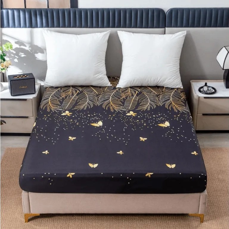 Cearsaf din microfibra VISATA negru 180x200 cm