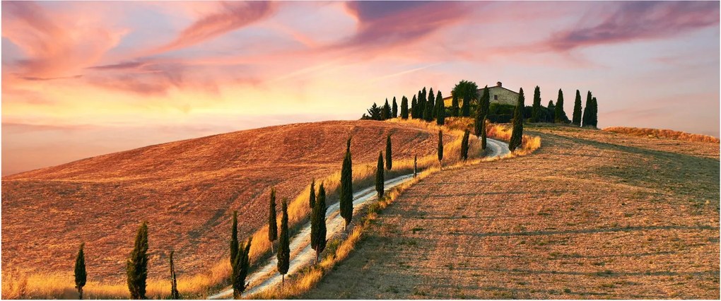 Tablou - Casa pe deal Toscana, Italia (120x50 cm)