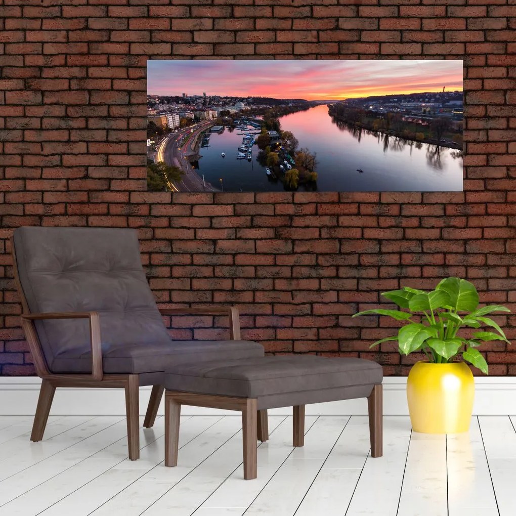 Tablou cu Praga nocturnă (120x50 cm)