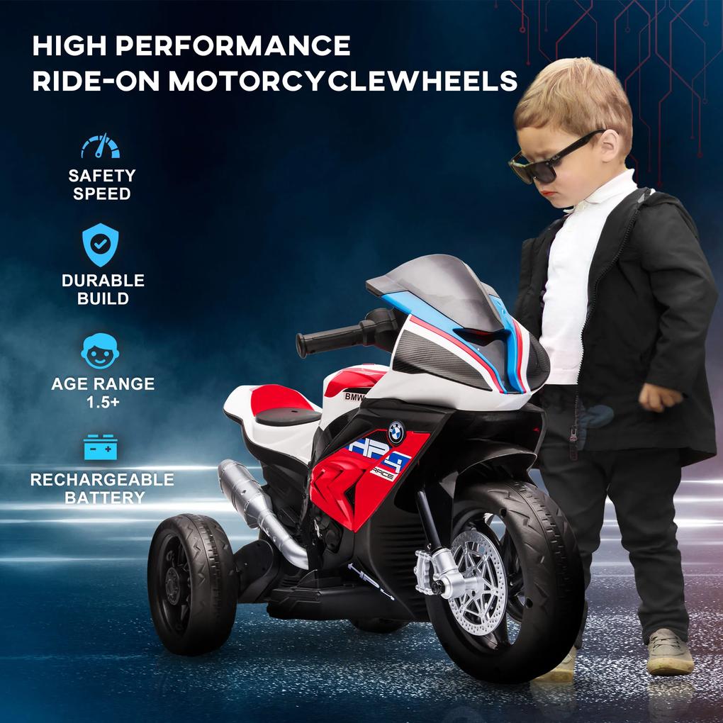 HOMCOM Motocicletă Electrică BMW HP4 Licențiată, 3 Roți, 6V, Vehicul de Rulare pentru Copii | Aosom Romania