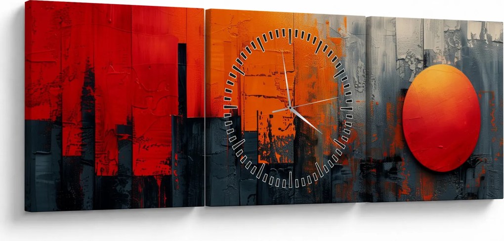 Tablou - Pictura abstractă a orașului (cu ceas) (90x30 cm)