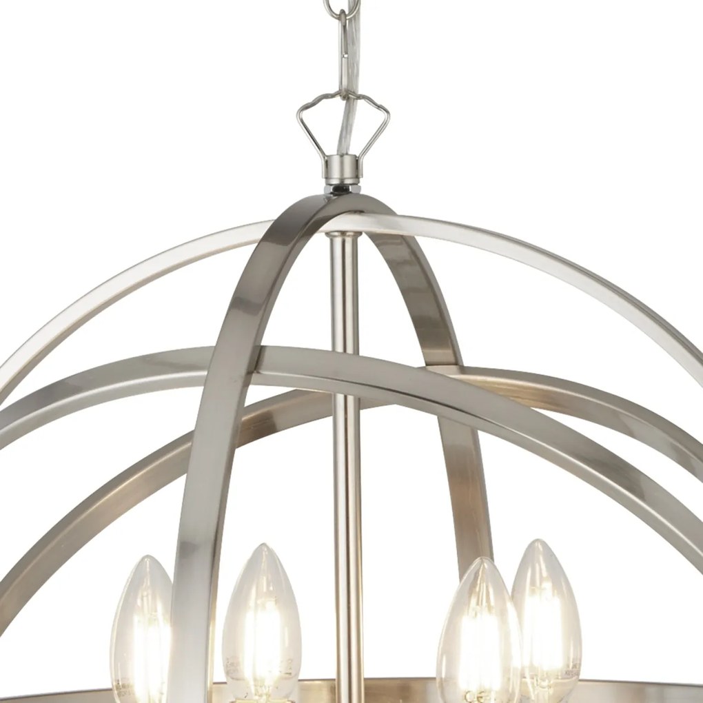 Lustra suspendata stil traditional Orbit argintiu satin 2474-4SS SRT