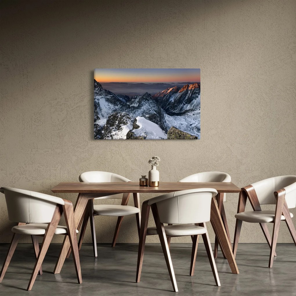 Tablou - Răsărit de soare în munți (90x60 cm)