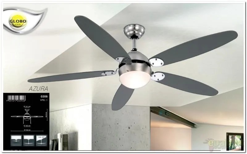 Lustra Ventilator cu palete ventilatie in doua culori Azura 0308 GL