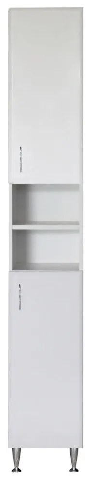 Dulap înalt Bianca Plus 30 cu 2 uși, deschis, alb lucios, universal