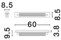 Aplica baie LED, protectie IP44, L-60cm, Auriu, Fasko NVL-9236302
