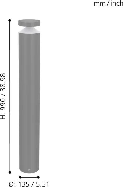 Eglo 97302 - Lampă LED de exterior MELZO, 11 W, 230 V, gri, 990 mm, IP65