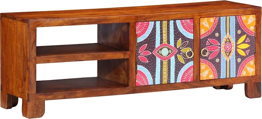 vidaXL Dulap TV multicolor 110x30x40 din lemn masiv de salcam