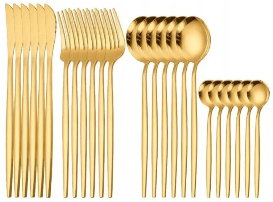 Set Tacamuri din Inox 24 Piese Gold Premium