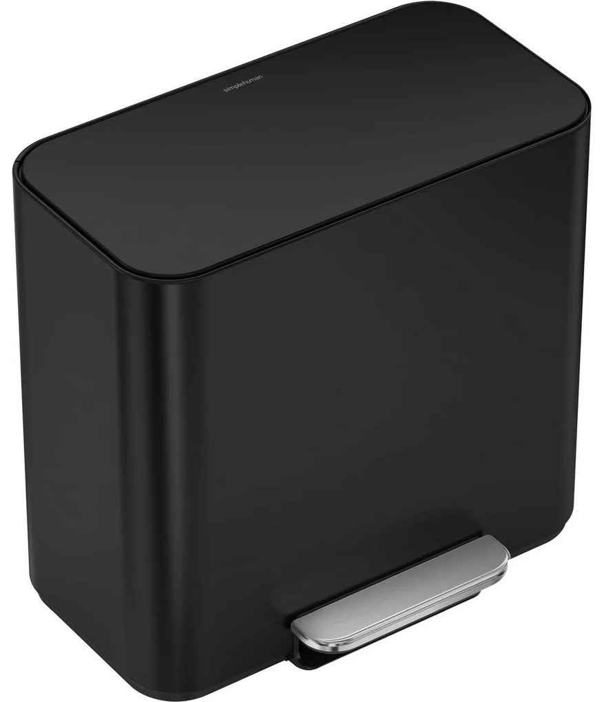 Simplehuman Mini coș de gunoi cu pedală pentrusortarea deșeurilor 15 l, negru mat