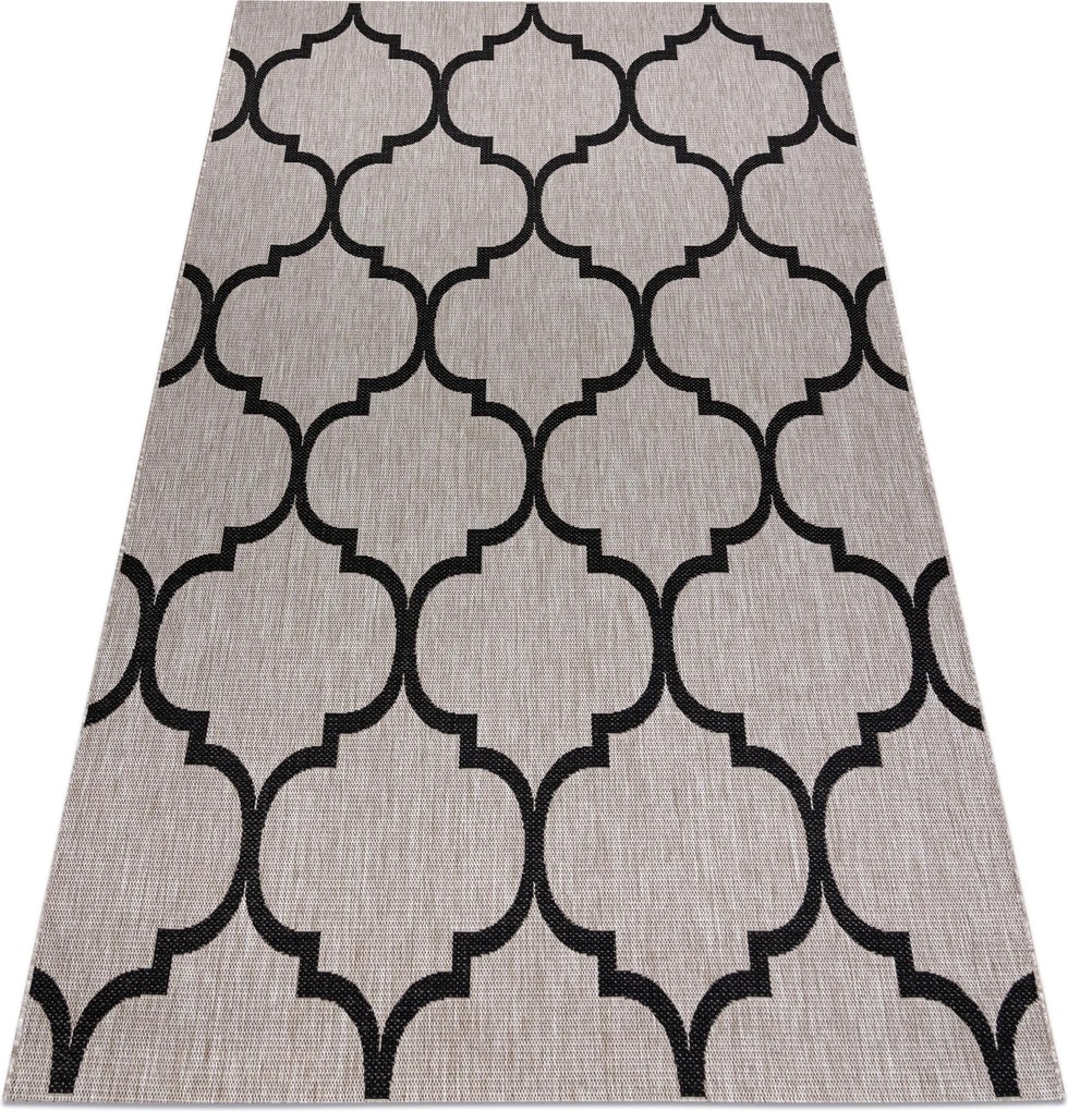 Covor sisal Floorlux 20608 marocani trellis argintiu si negru - SECUNDAR-COTATI PRODUSUL