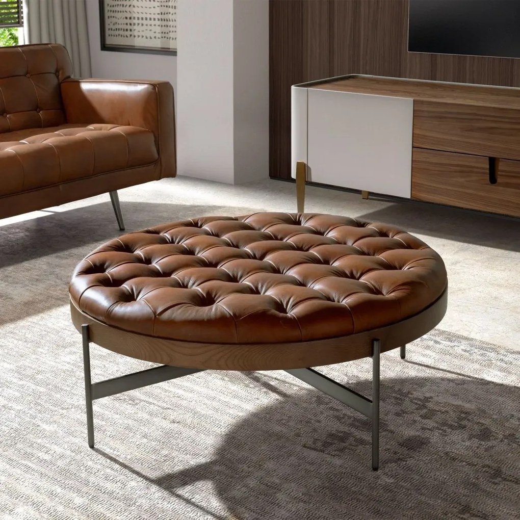 Masuta de cafea design LUX Dark Brown Leather