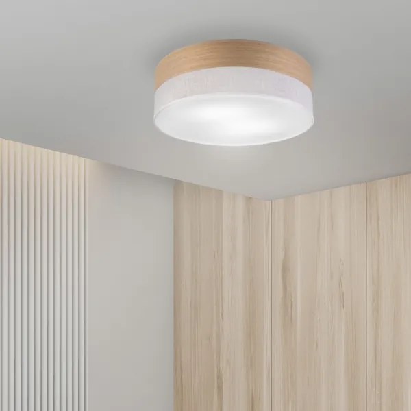 Plafonieră SIRJA WOOD 2xE27/15W/230V d. 45 cm alb/stejar