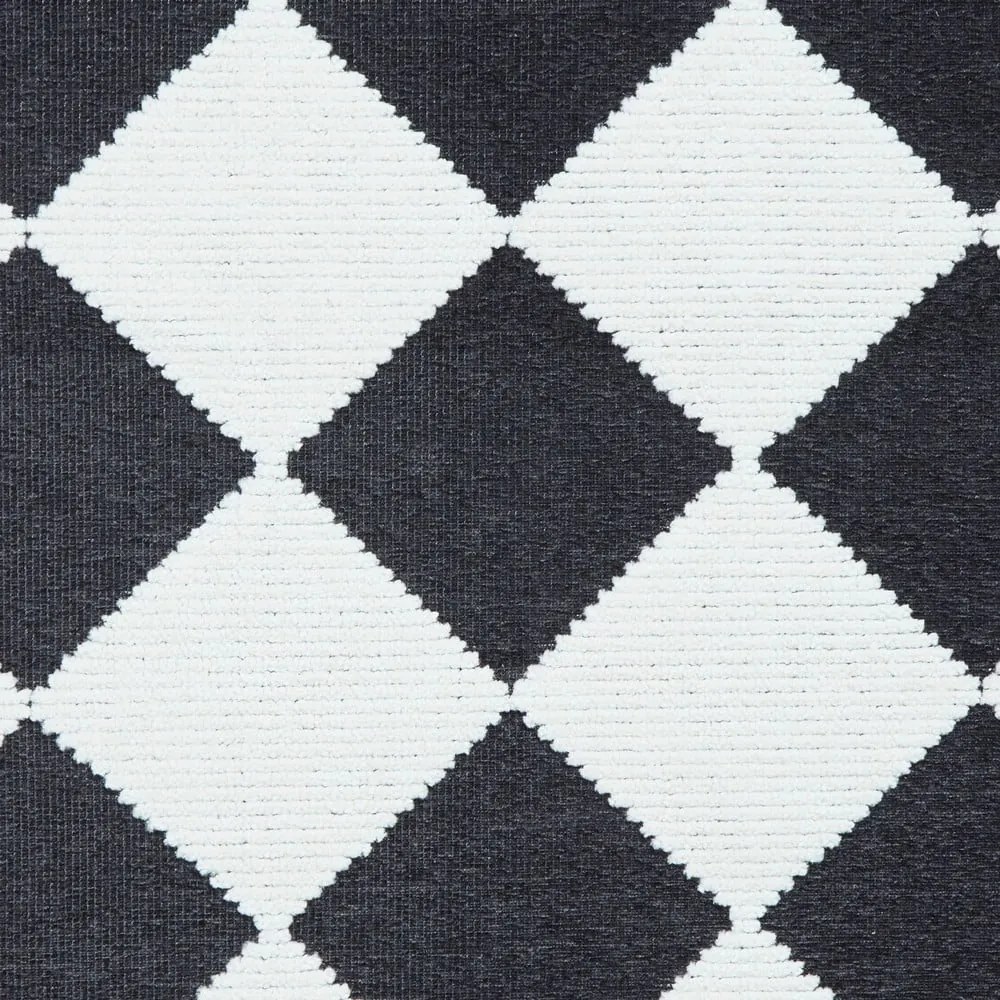 Covor alb-negru lavabil 80x150 cm Lyna Charcoal&amp;White – Think Rugs
