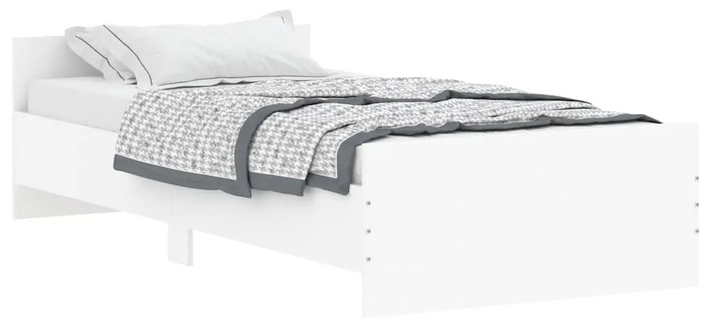 835932 vidaXL Cadru de pat, alb, 100x200 cm, lemn prelucrat
