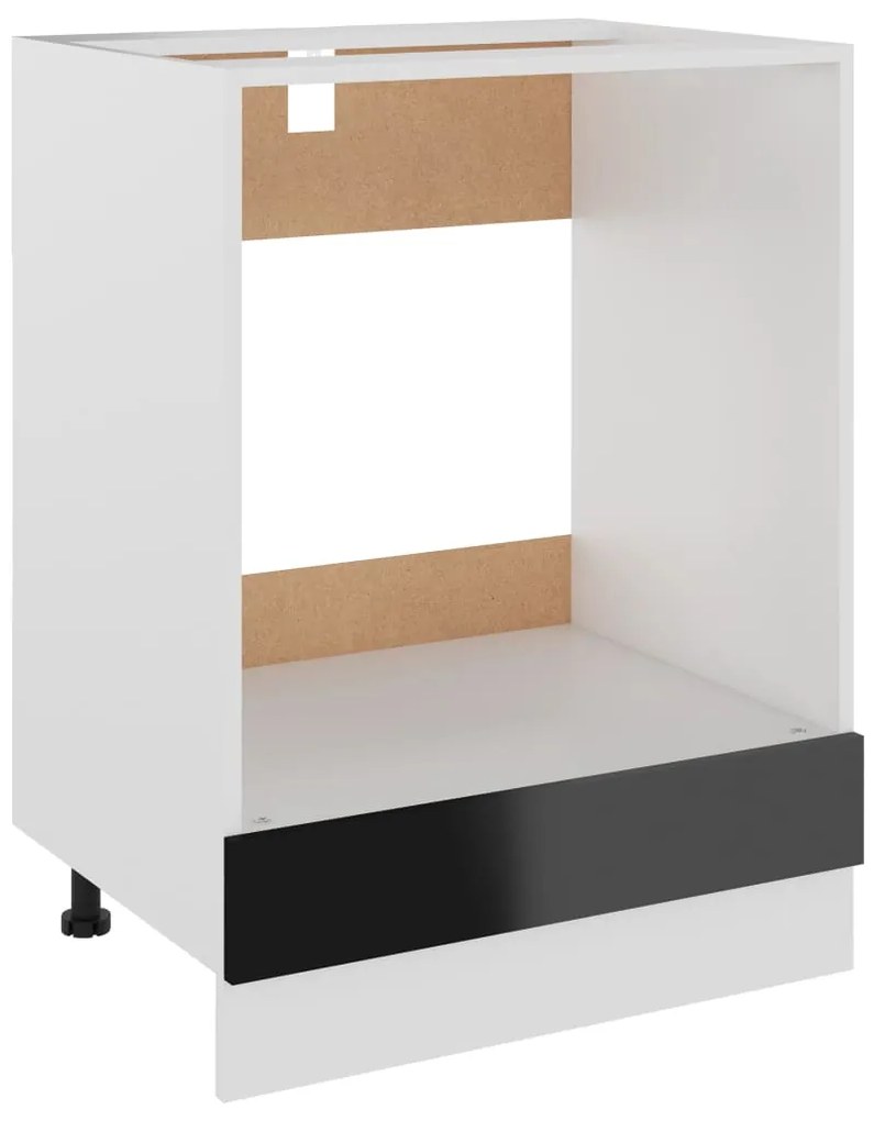 802503 vidaXL Dulap pentru cuptor, negru extralucios, 60 x 46 x 81,5 cm, PAL