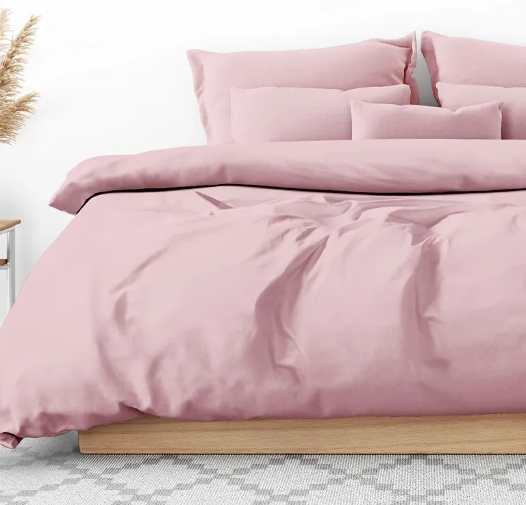 Goldea lenjerie de pat de lux din bumbac satinat - model 025 - roz vechi 140 x 200 și 70 x 90 cm