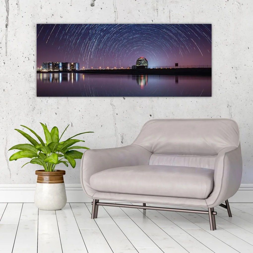 Tablou cu cerul nocturn și stele (120x50 cm)