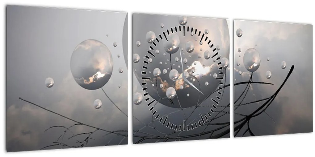 Tabloul bilelor abstracte (cu ceas) (90x30 cm)