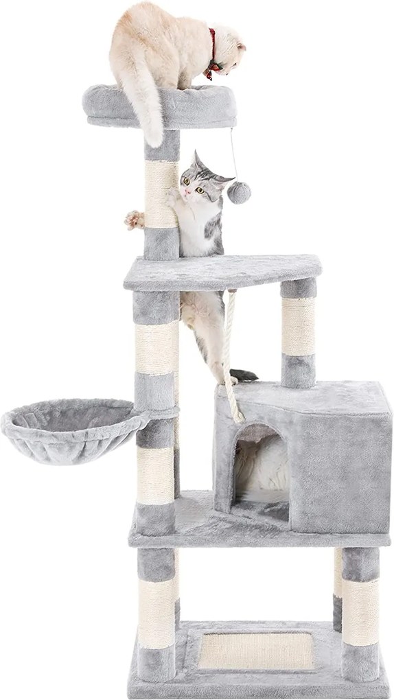 Ansamblu de joaca pentru pisici Gri deschis H 148 cm