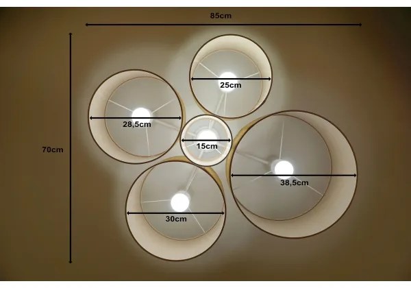 Duolla - Plafonieră ROLLER PENTO 5xE27/60W/230V bej
