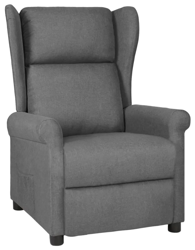 vidaXL Fotoliu rabatabil, gri deschis, material textil