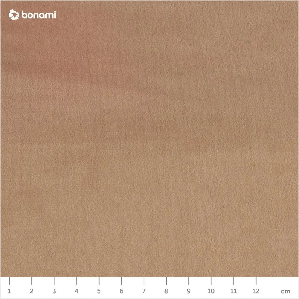 Pat matrimonial maro deschis tapițat cu spațiu de depozitare cu somieră 160x200 cm Kiana – Makamii