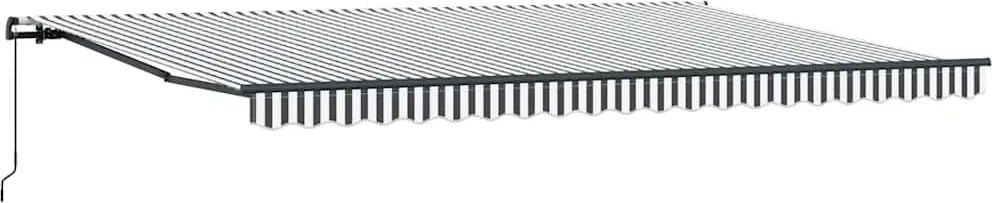 vidaXL Copertină retractabilă manual, antracit/alb, 500x300 cm