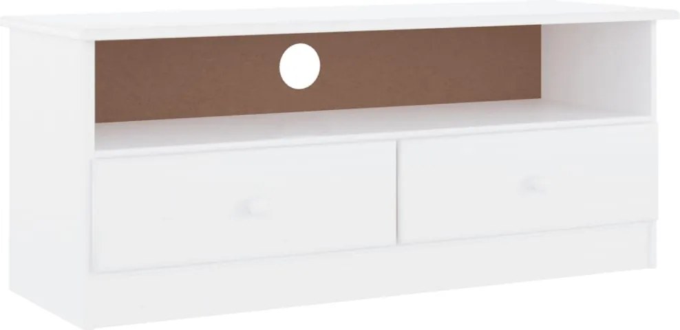 vidaXL Dulap TV cu sertare „ALTA” alb, 100x35x41 cm, lemn masiv de pin