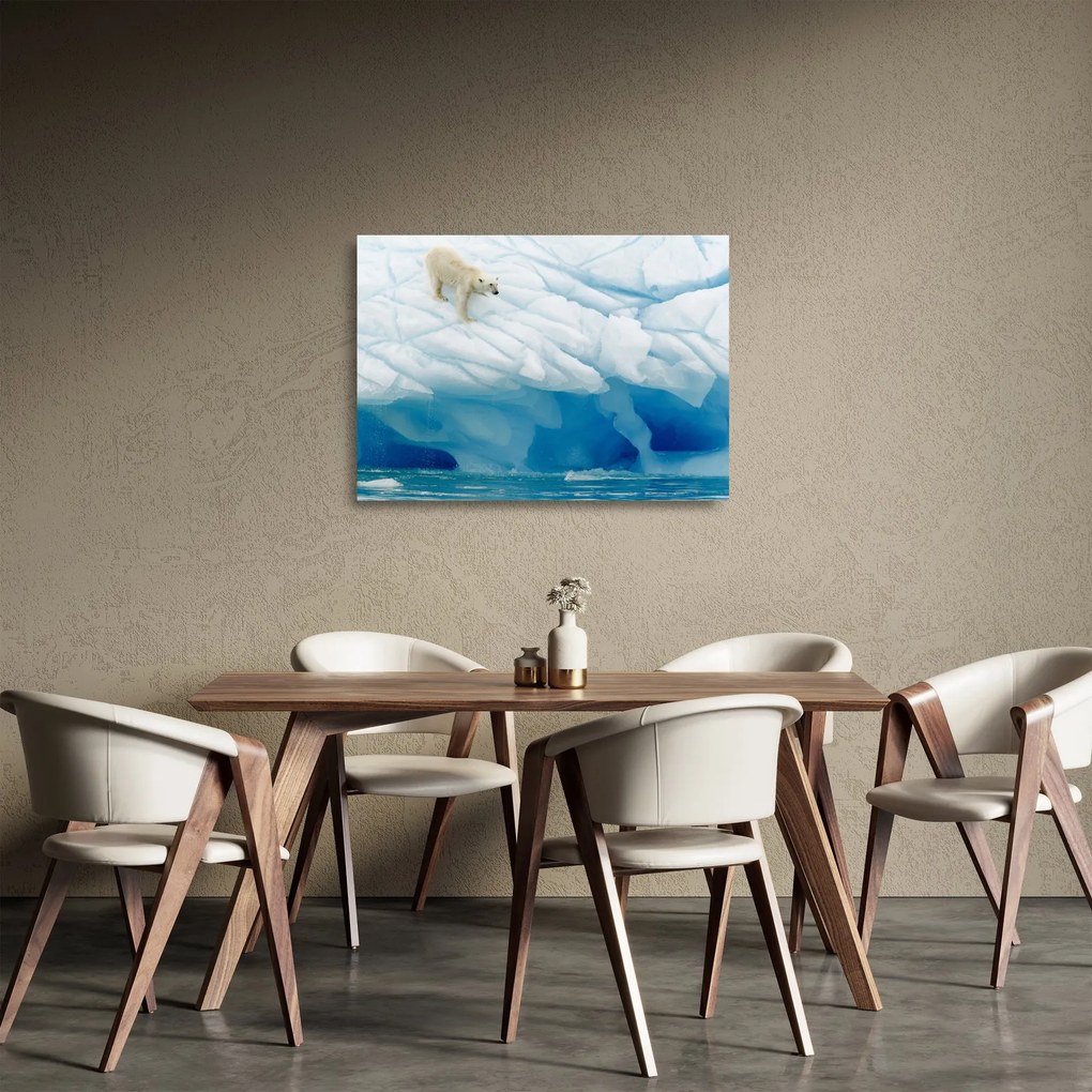 Tablou pe sticlă - Ursul polar (70x50 cm)