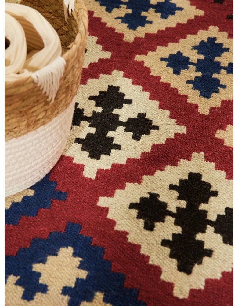 Covor roșu reversibil, țesut manual din lână 160x230 cm Kamal Rami – Nouristan