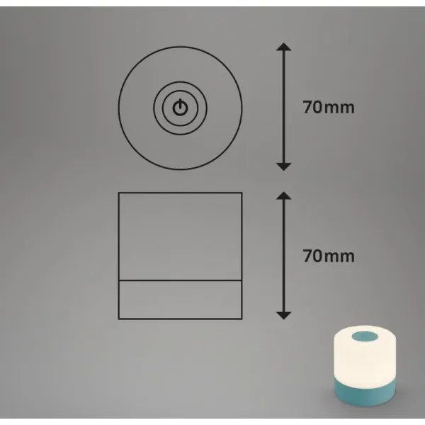 Lampă LED reîncărcabilă dimabilă de masă Briloner 7461010 LED/2W/5V IP44 albastru