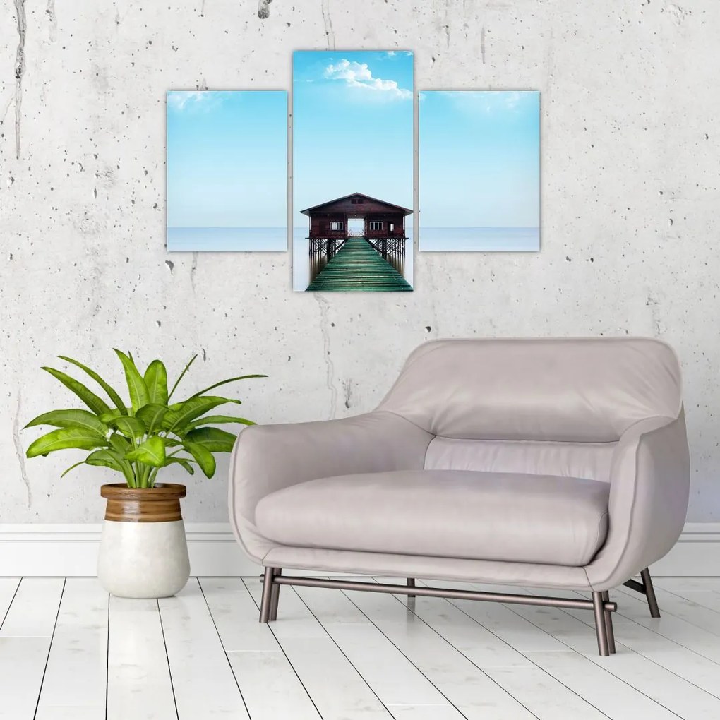 Tablou cu casă pe mare (90x60 cm)