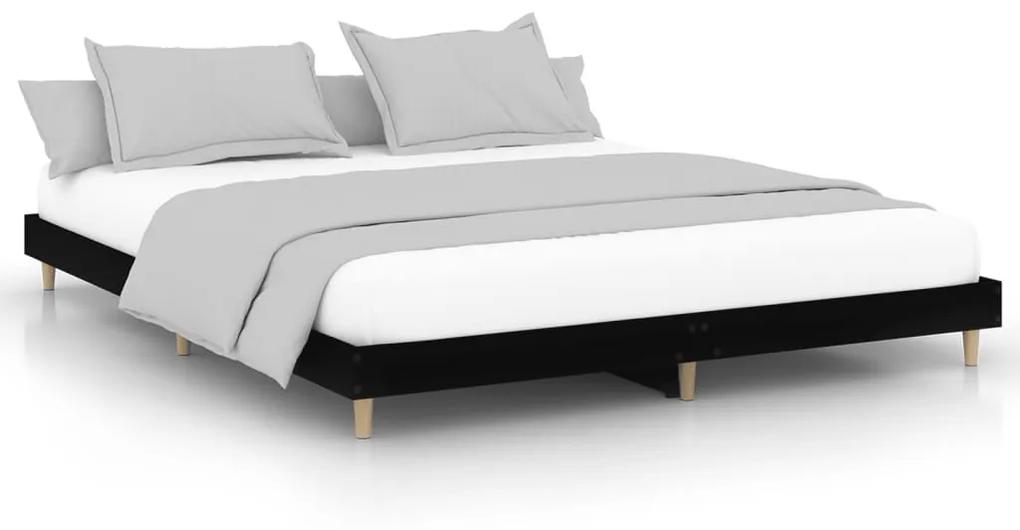 832030 vidaXL Cadru de pat, negru, 150x200 cm, lemn prelucrat
