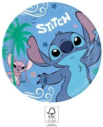 Disney Lilo și Stitch Angel farfurie de hârtie 8 buc 23 cm FSC
