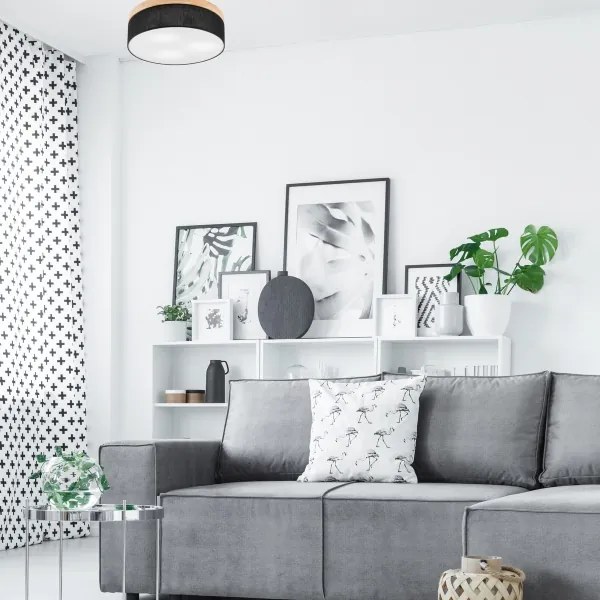 Plafonieră BELLADONNA 3xE27/15W/230V d. 50 cm negru/pin Brilagi