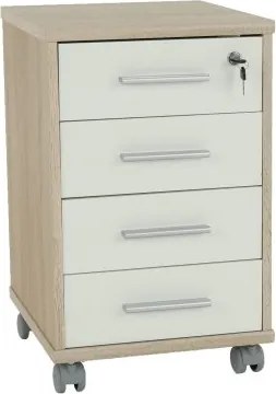 Dulapior Birou cu Cheie Stejar Sonoma Alb ,   Johan New 12