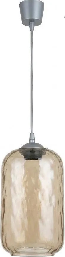 Brilagi -LED Lustra pe cablu R GLASS 1xE27/60W/230V diam. 14 cm argintiu/maro fumuriu