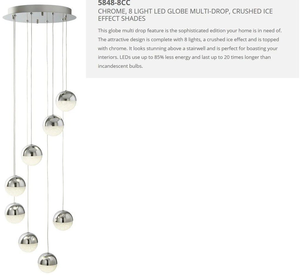 Lustra LED design modern 35cm Marbles 8L 5848-8CC SRT