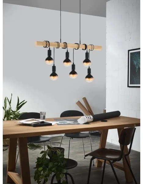 Eglo 43513 - Lustră suspendată pe cablu TOWNSHEND 6xE27/60W/230V