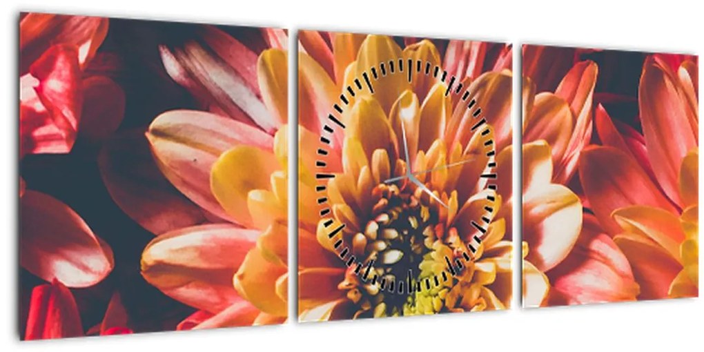 Tablou - Crizantemă (cu ceas) (90x30 cm)