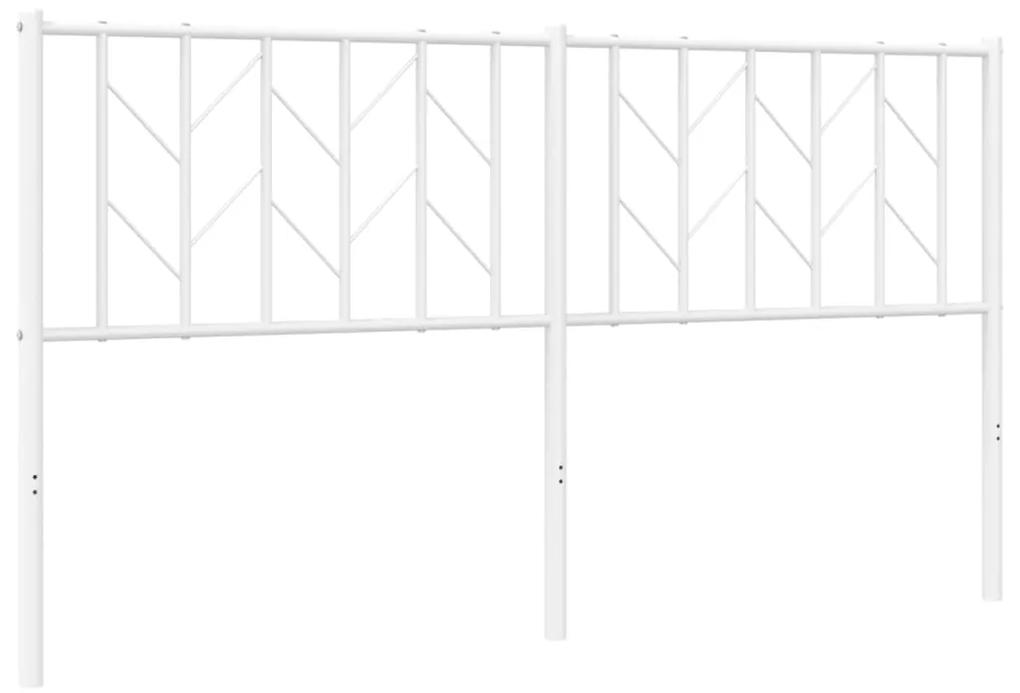374521 vidaXL Tăblie de pat metalică, alb, 160 cm
