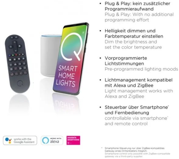 Plafonieră LED dimabilă Paul Neuhaus 8008-70 Q-PIATO LED/49W/230V 2700-5000K Wi-Fi + telecomandă