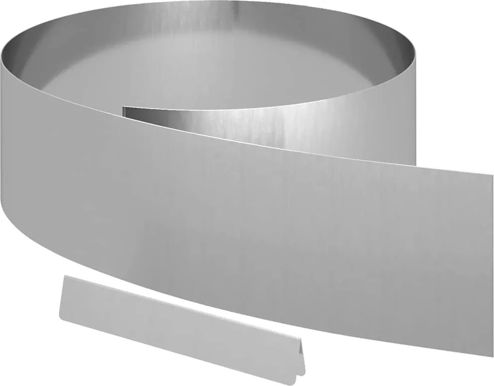 vidaXL Margine pentru gazon Argintiu 450 x 0.05 x 15 cm