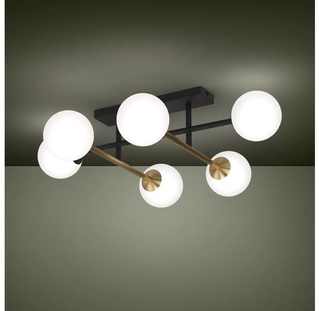 Lustră aplicată Eglo 390176 PAZ 6xE14/40W/230V auriu/negru