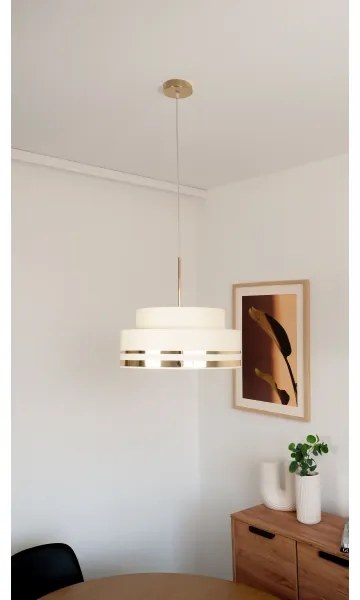 Lustră pe cablu TAMI 1xE27/60W/230V bej/auriu